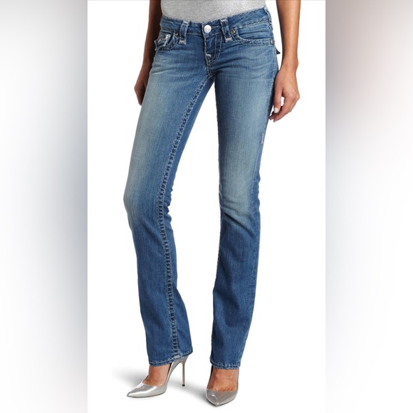 True Religion Denim - Tru Religion Vintage Women Straight Jeans Low Rise Y2K Blue Size 27